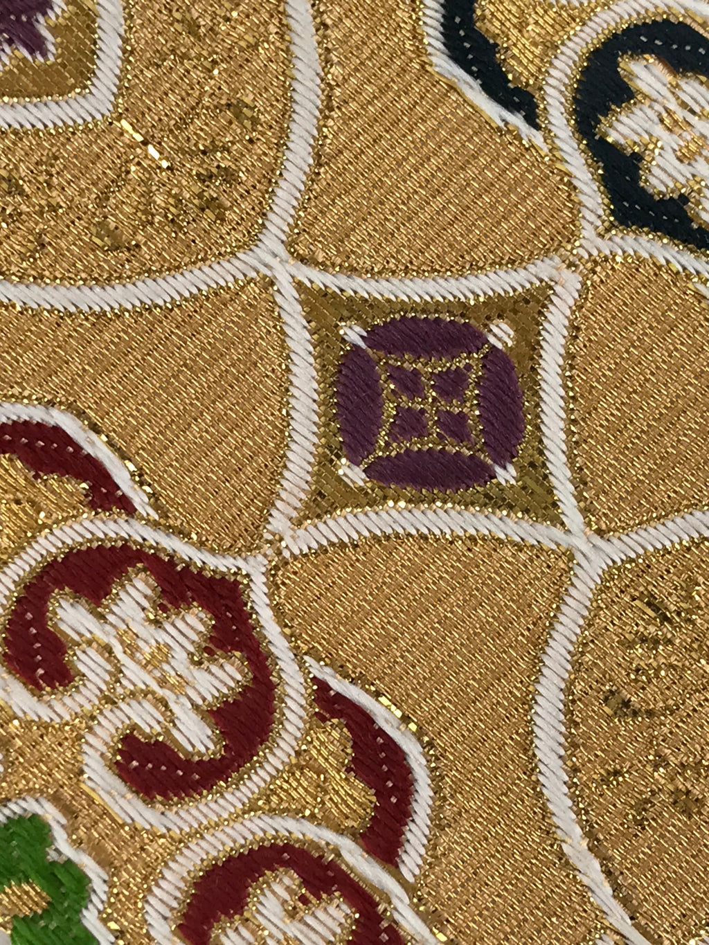 Japanese Buddhist Altar Tablecloth Uchishiki Vtg Triangle Uwajoku Maejyoku Gold