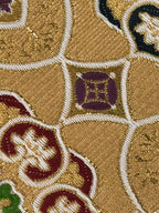 Japanese Buddhist Altar Tablecloth Uchishiki Vtg Triangle Uwajoku Maejyoku Gold