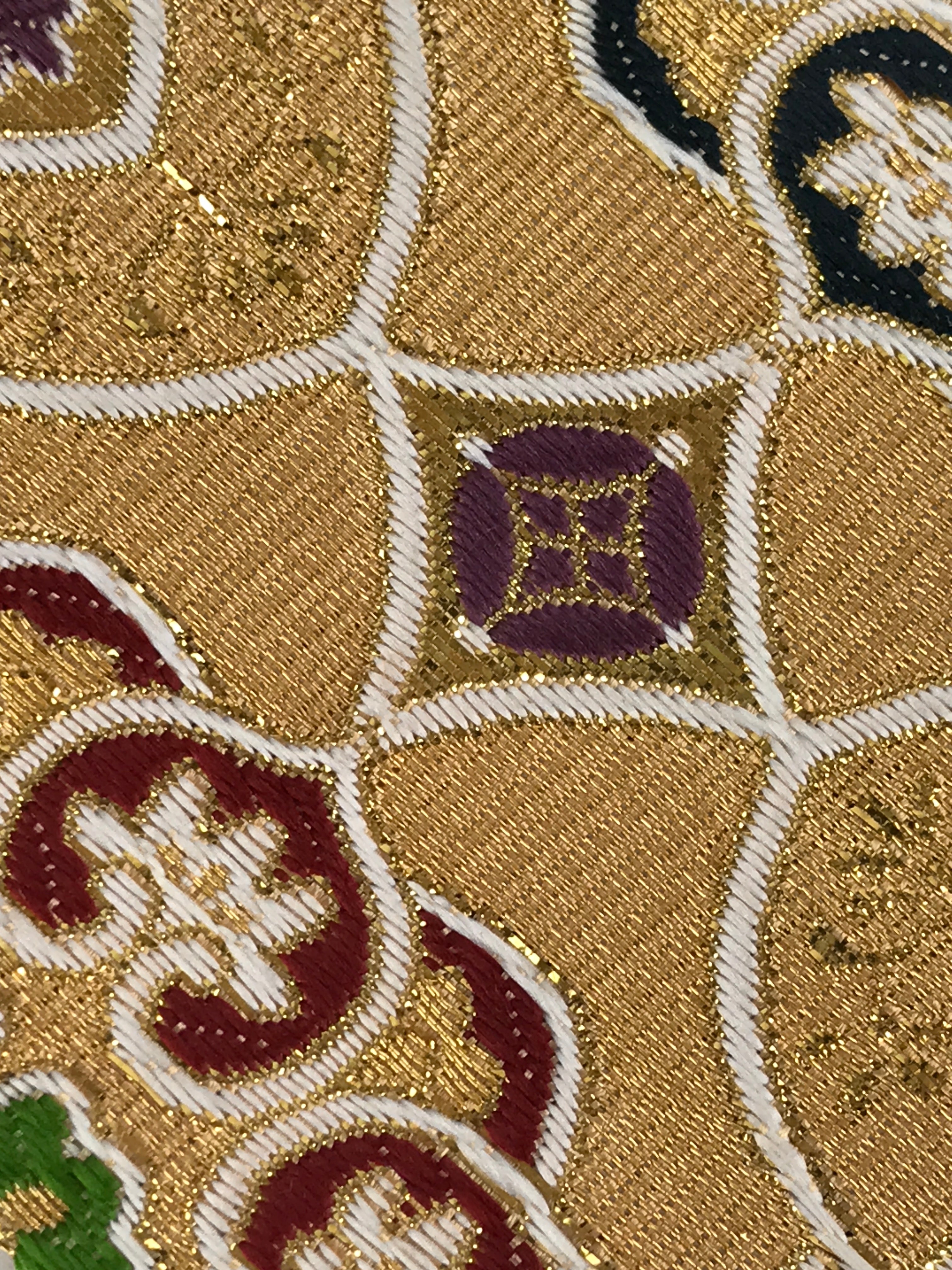 Japanese Buddhist Altar Tablecloth Uchishiki Vtg Triangle Uwajoku Maejyoku Gold
