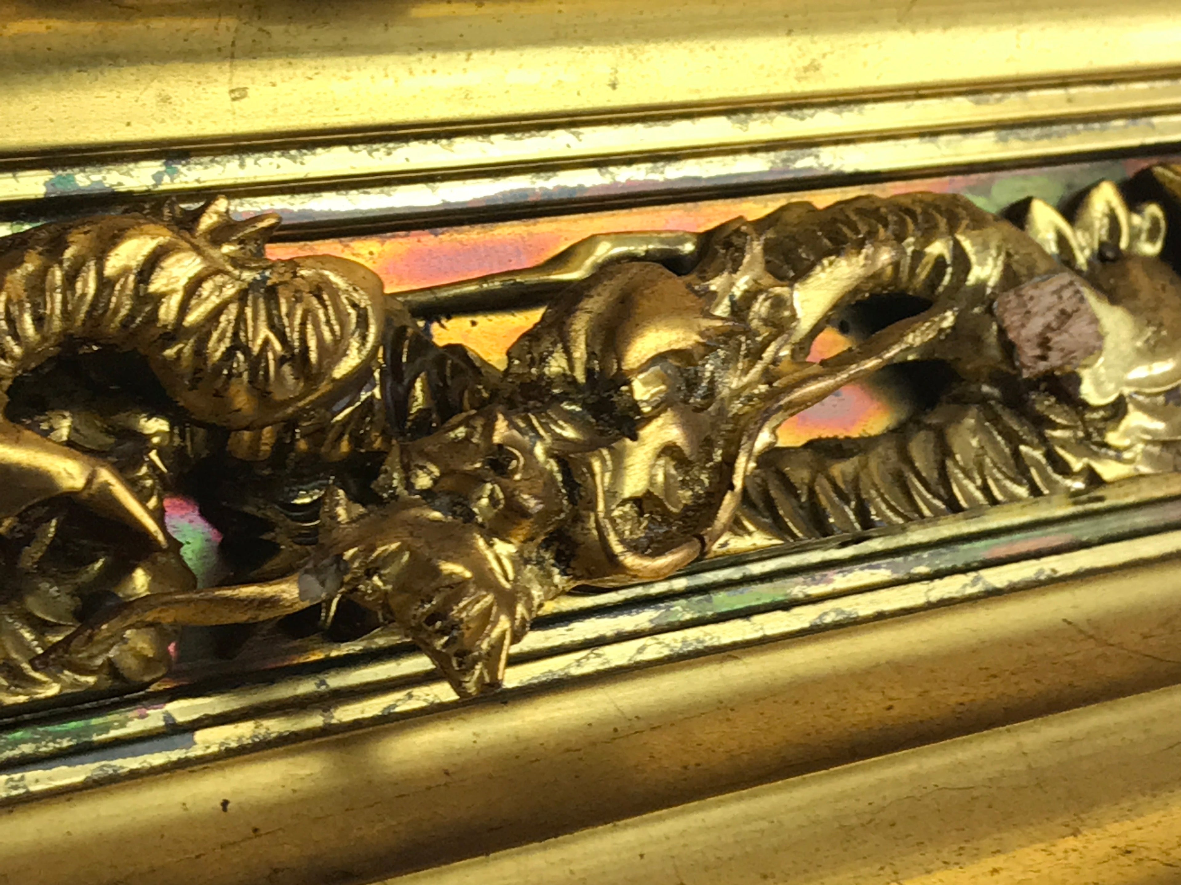 Japanese Buddhist Altar Wood Carving Part Vtg Gold Spare Parts Decorative Parts