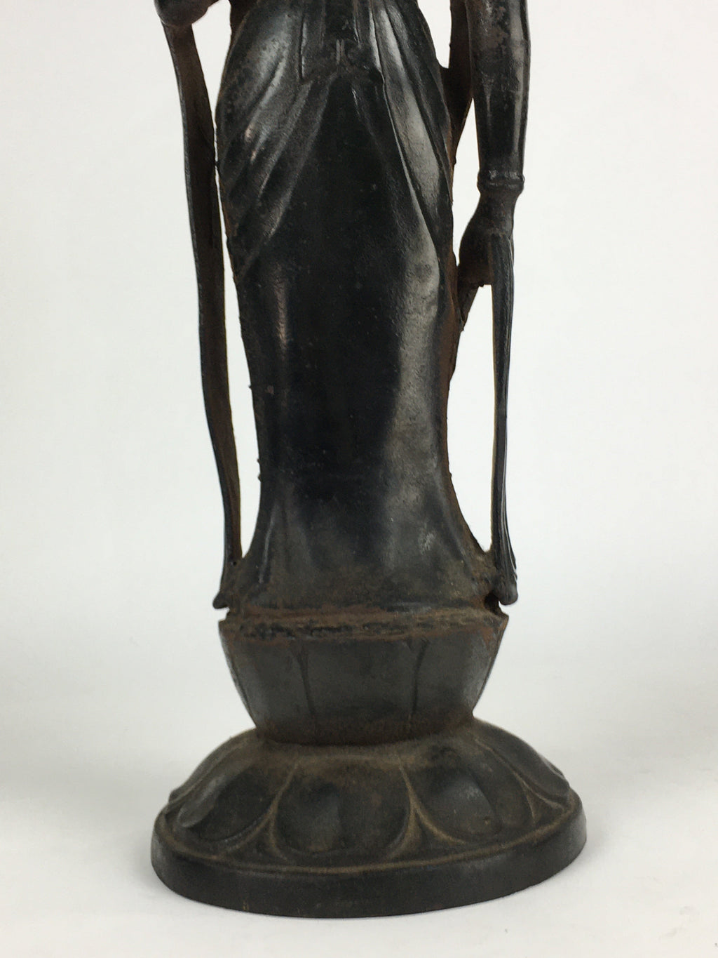 Japanese Buddhist Art Kannon Bosatsu Iron Statue Vtg Tetsu BD804