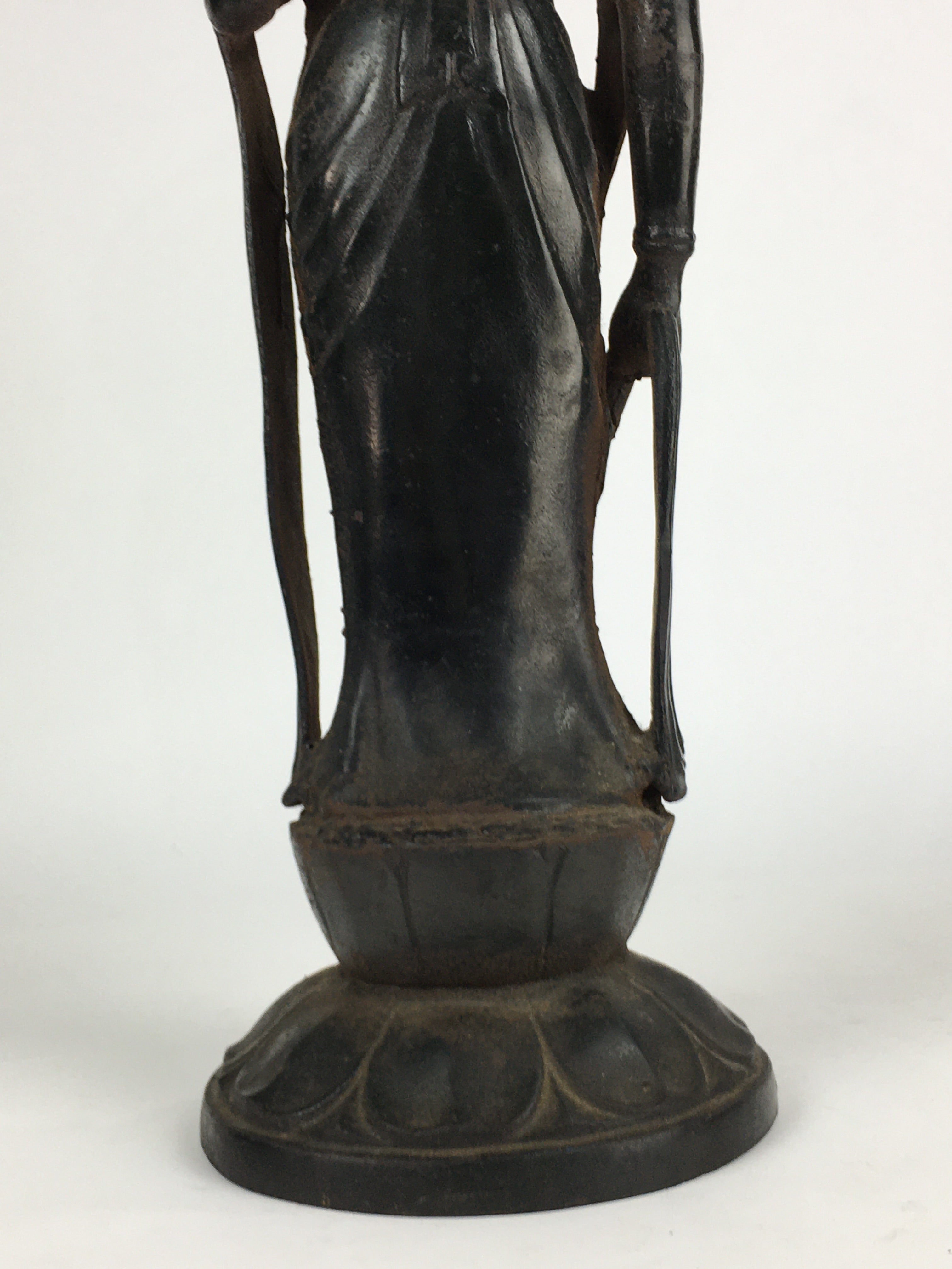 Japanese Buddhist Art Kannon Bosatsu Iron Statue Vtg Tetsu BD804