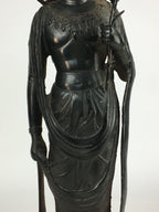 Japanese Buddhist Art Kannon Bosatsu Iron Statue Vtg Tetsu BD804