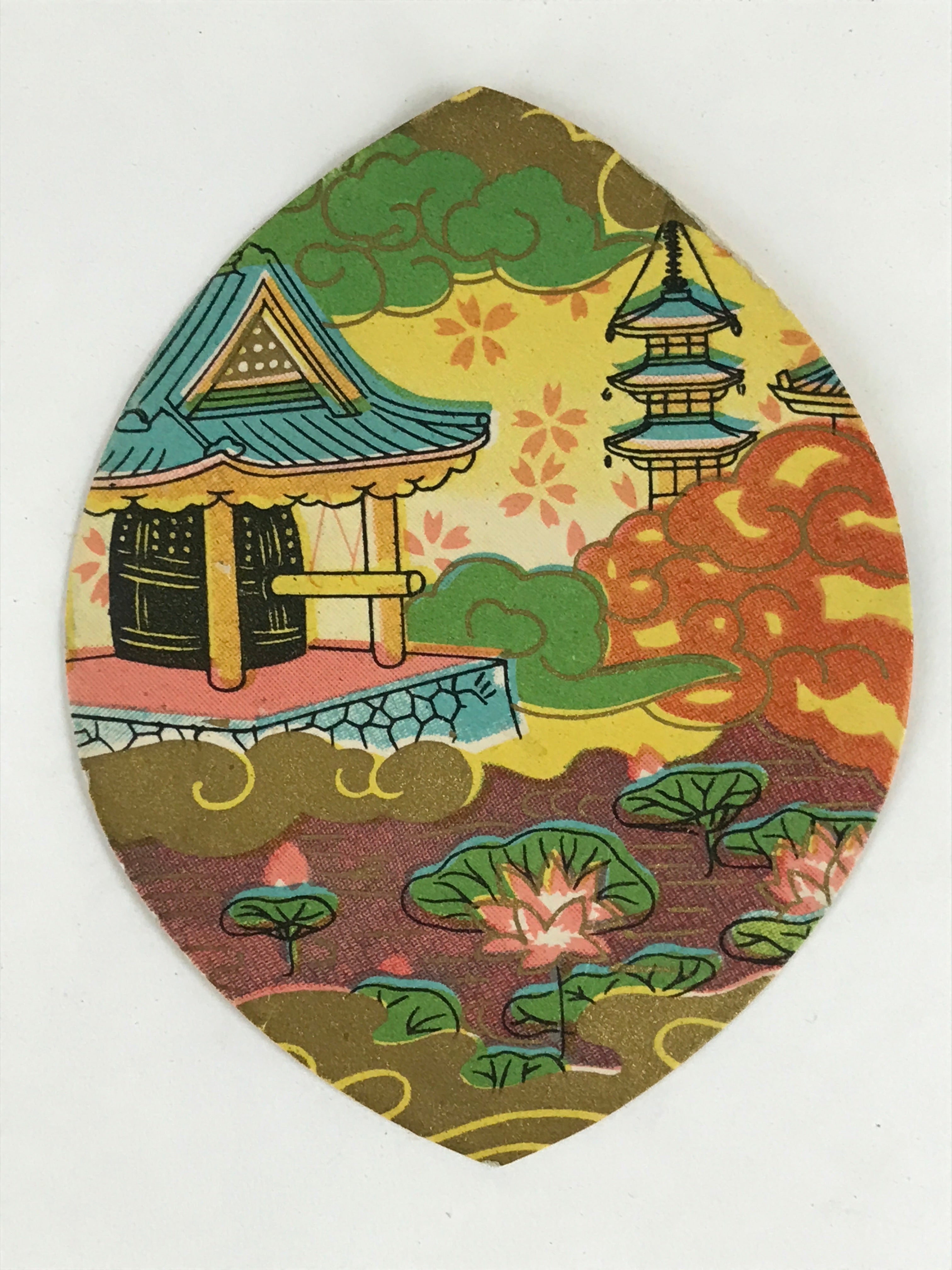 Japanese Buddhist Art Petal Sange Paper Vtg Lucky Charm Memorial Service BU897