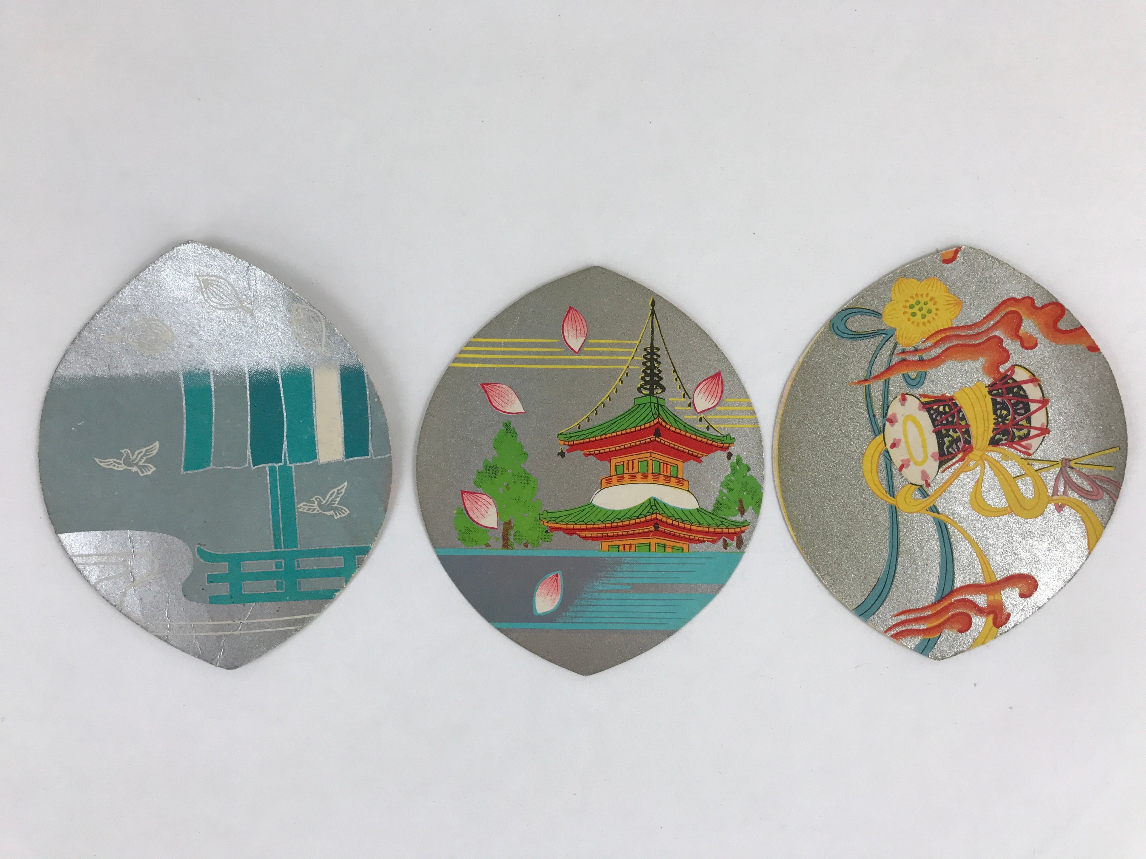 Japanese Buddhist Art Petal Sange Paper Vtg Lucky Charm Memorial Service BU898