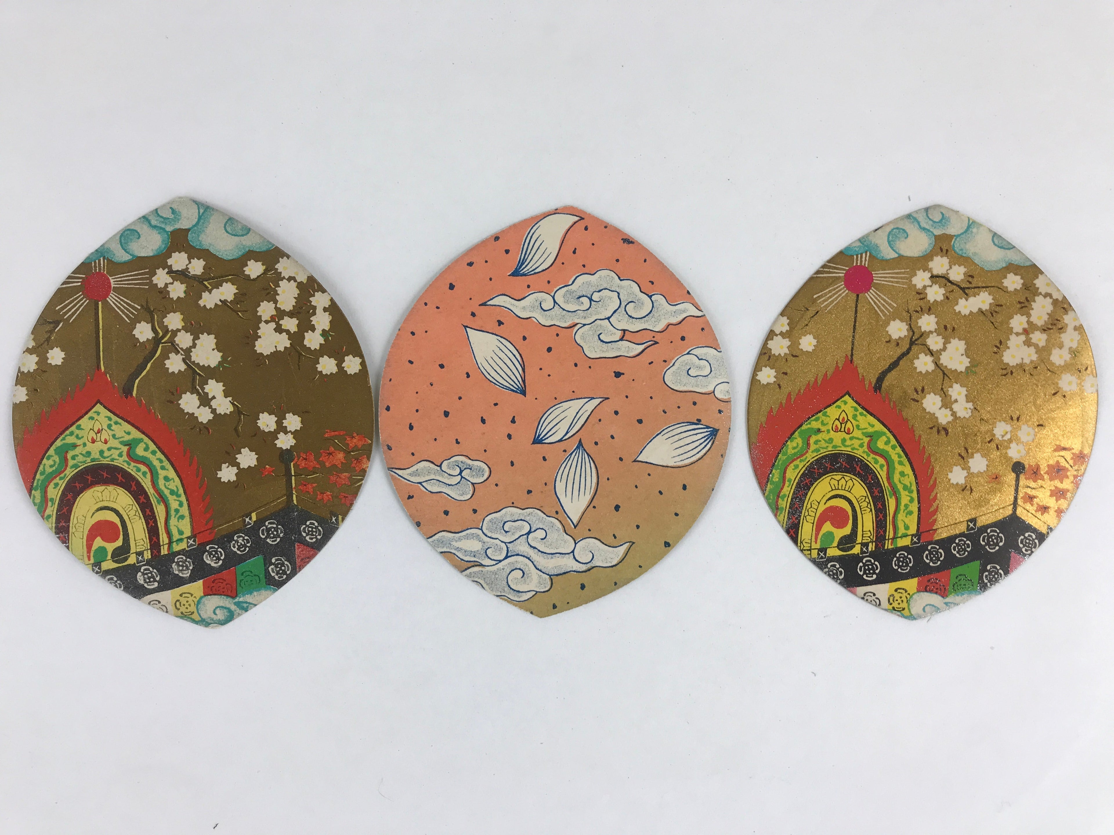 Japanese Buddhist Art Petal Sange Paper Vtg Lucky Charm Memorial Service BU898