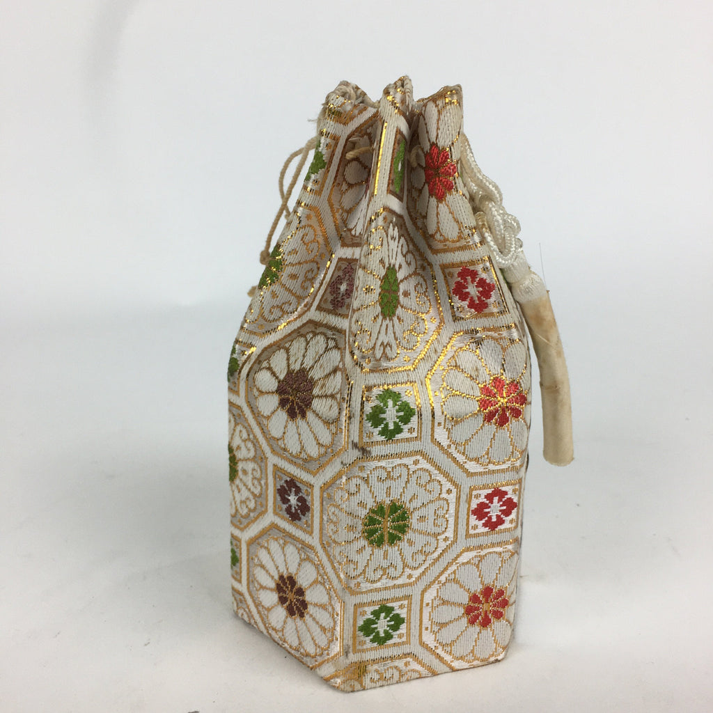 Japanese Buddhist Bag Vtg Hexagonal Cloth Bag Ashes Of Deceased BU594