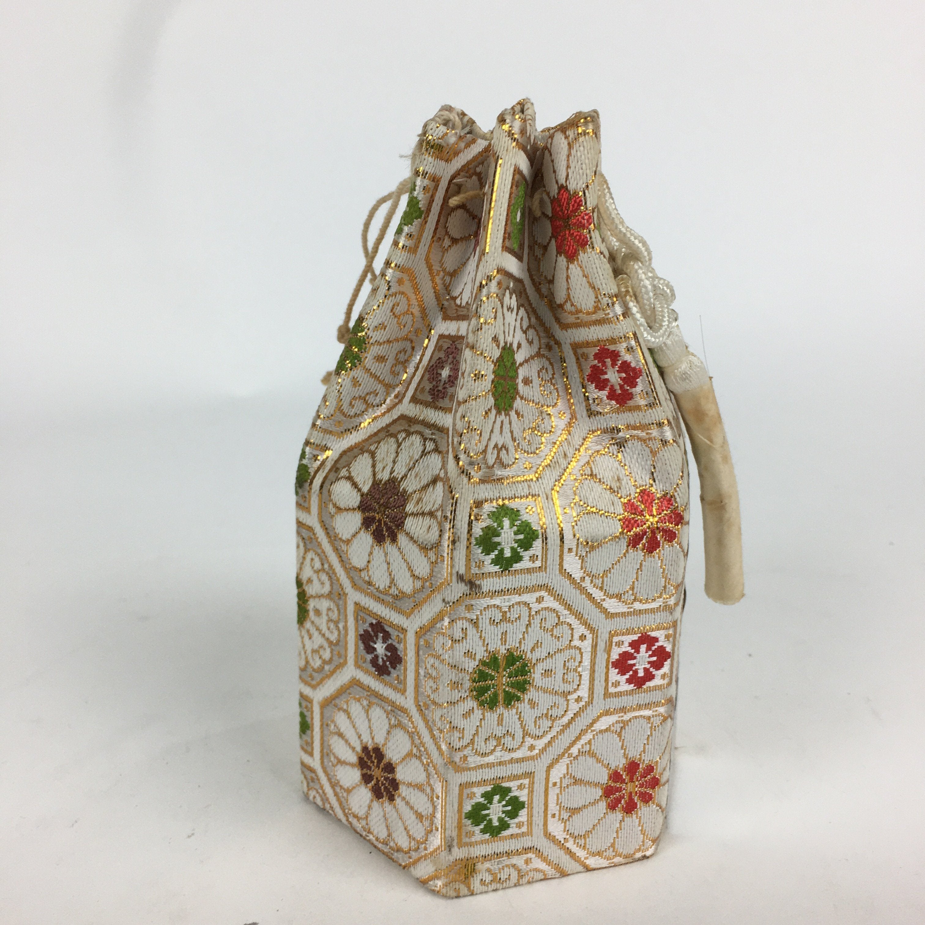 Japanese Buddhist Bag Vtg Hexagonal Cloth Bag Ashes Of Deceased BU594