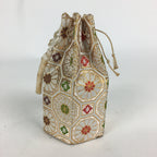 Japanese Buddhist Bag Vtg Hexagonal Cloth Bag Ashes Of Deceased BU594