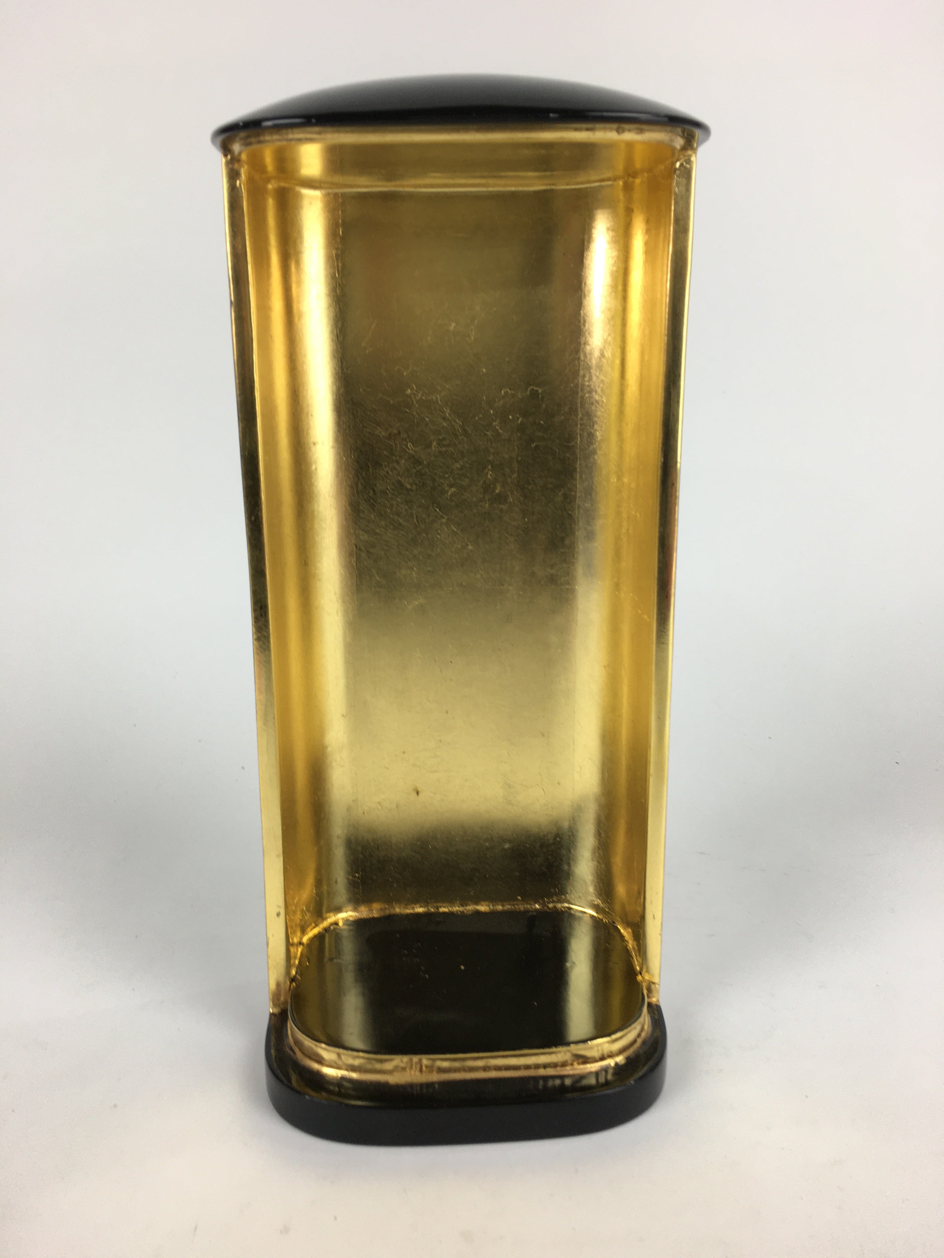 Japanese Buddhist Buddha Statue Stand Box Vtg Zushi No Door Black Gold BU603