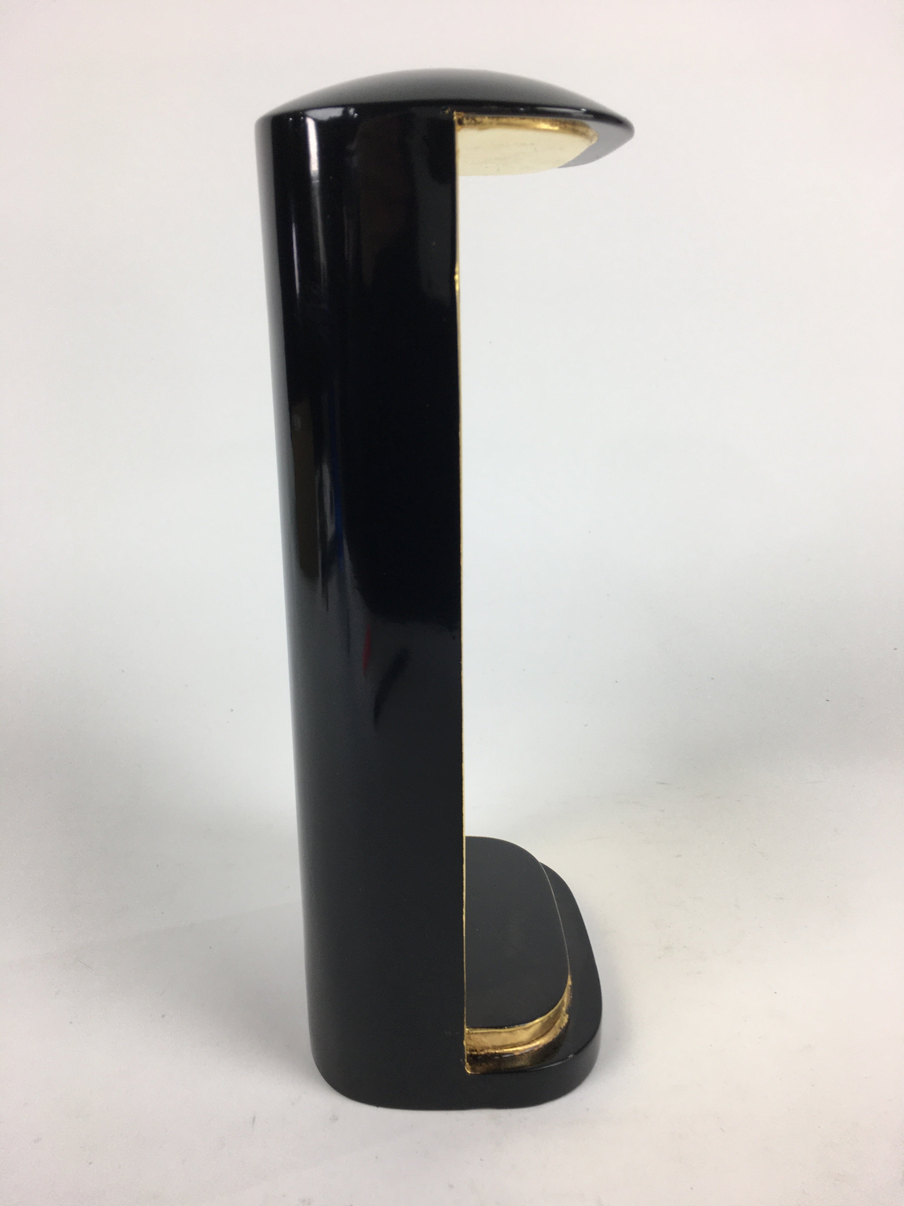Japanese Buddhist Buddha Statue Stand Box Vtg Zushi No Door Black Gold BU603