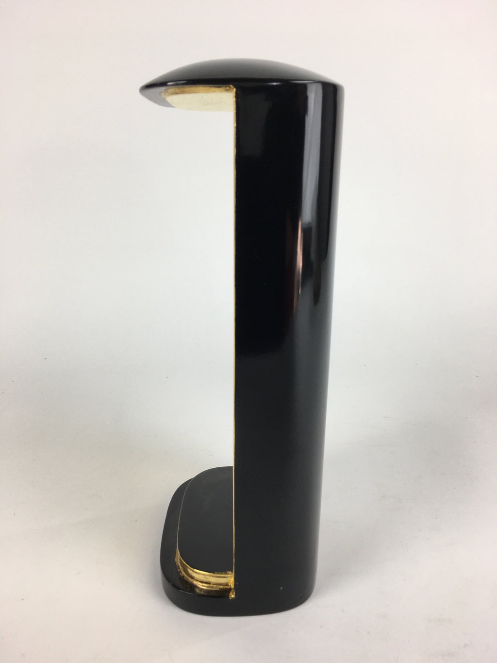 Japanese Buddhist Buddha Statue Stand Box Vtg Zushi No Door Black Gold BU603