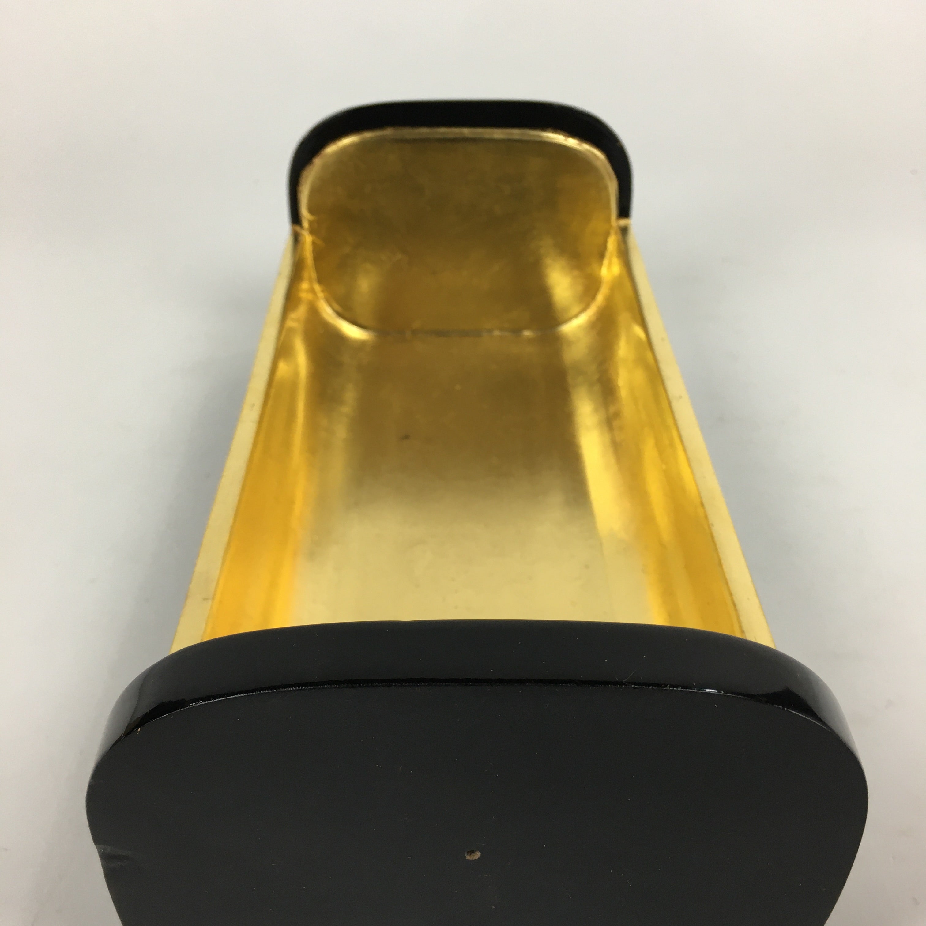 Japanese Buddhist Buddha Statue Stand Box Vtg Zushi No Door Black Gold BU603