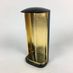 Japanese Buddhist Buddha Statue Stand Box Vtg Zushi No Door Black Gold BU603