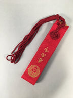 Japanese Buddhist Costume Kesa Vtg Sash Surplice Red Family Crest Temple BU334