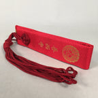 Japanese Buddhist Costume Kesa Vtg Sash Surplice Red Family Crest Temple BU334