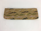 Japanese Buddhist Fabric Bag Vtg Prayer Beads Case Zipper Mountains Gold BU475