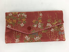 Japanese Buddhist Fabric Bag Vtg Prayer Beads Pink Flower Design Juzu Bag BU597