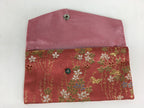 Japanese Buddhist Fabric Bag Vtg Prayer Beads Pink Flower Design Juzu Bag BU597