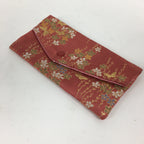 Japanese Buddhist Fabric Bag Vtg Prayer Beads Pink Flower Design Juzu Bag BU597