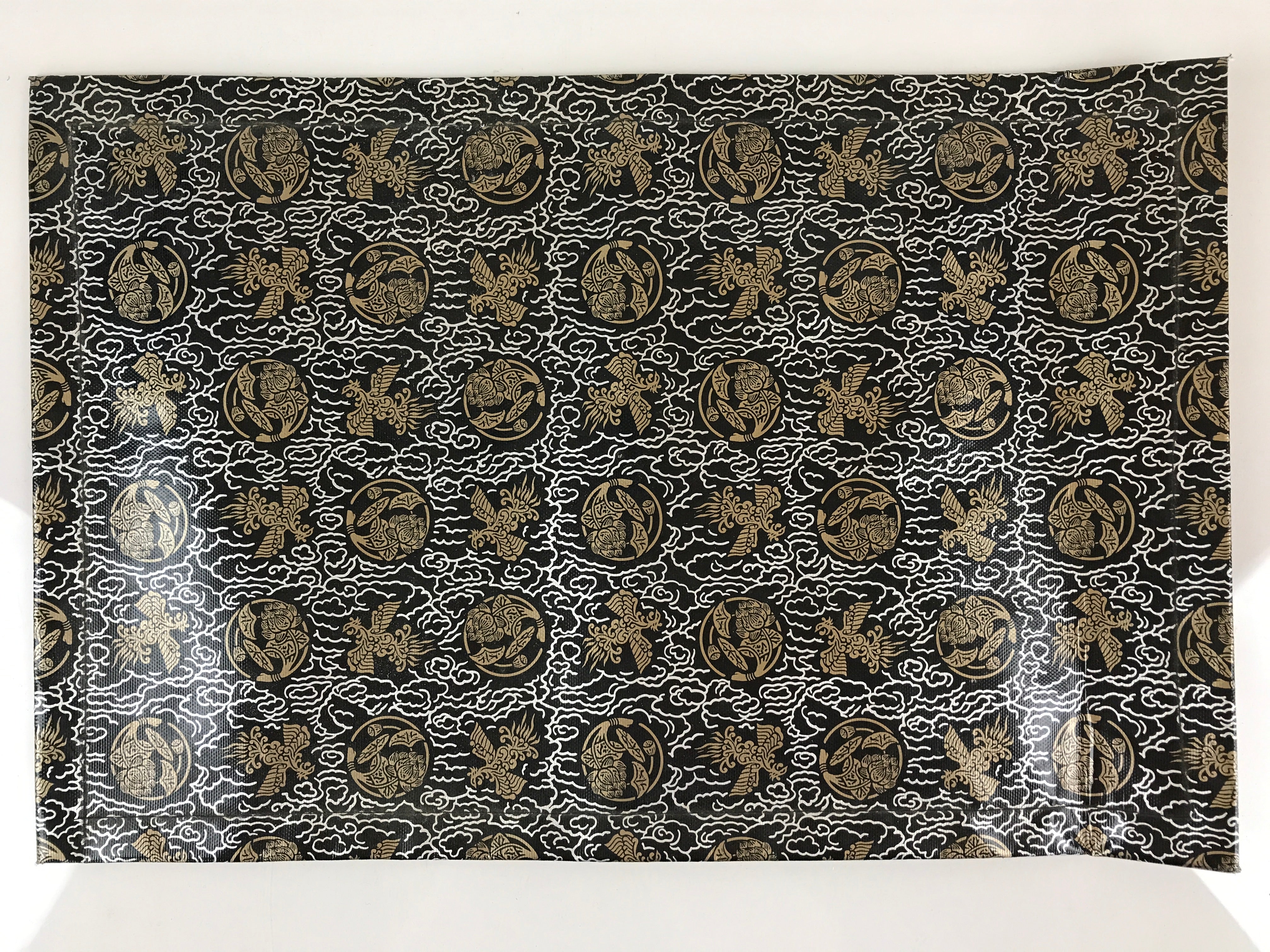 Japanese Buddhist Fireproof Altar Mat Vtg Kyozukue Cover Black BU785