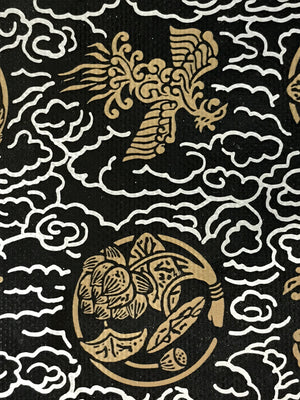 Japanese Buddhist Fireproof Altar Mat Vtg Kyozukue Cover Black BU785