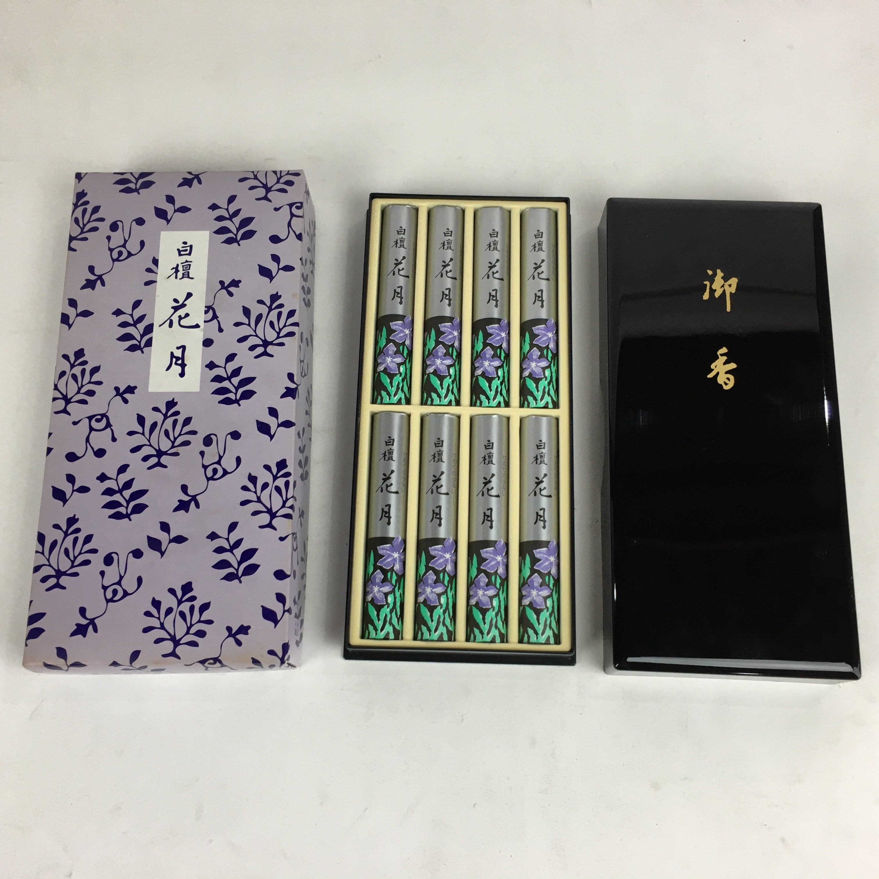 Japanese Buddhist Incense sticks Sandalwood Scent Vtg Boxed 8 bundles Senko IN1