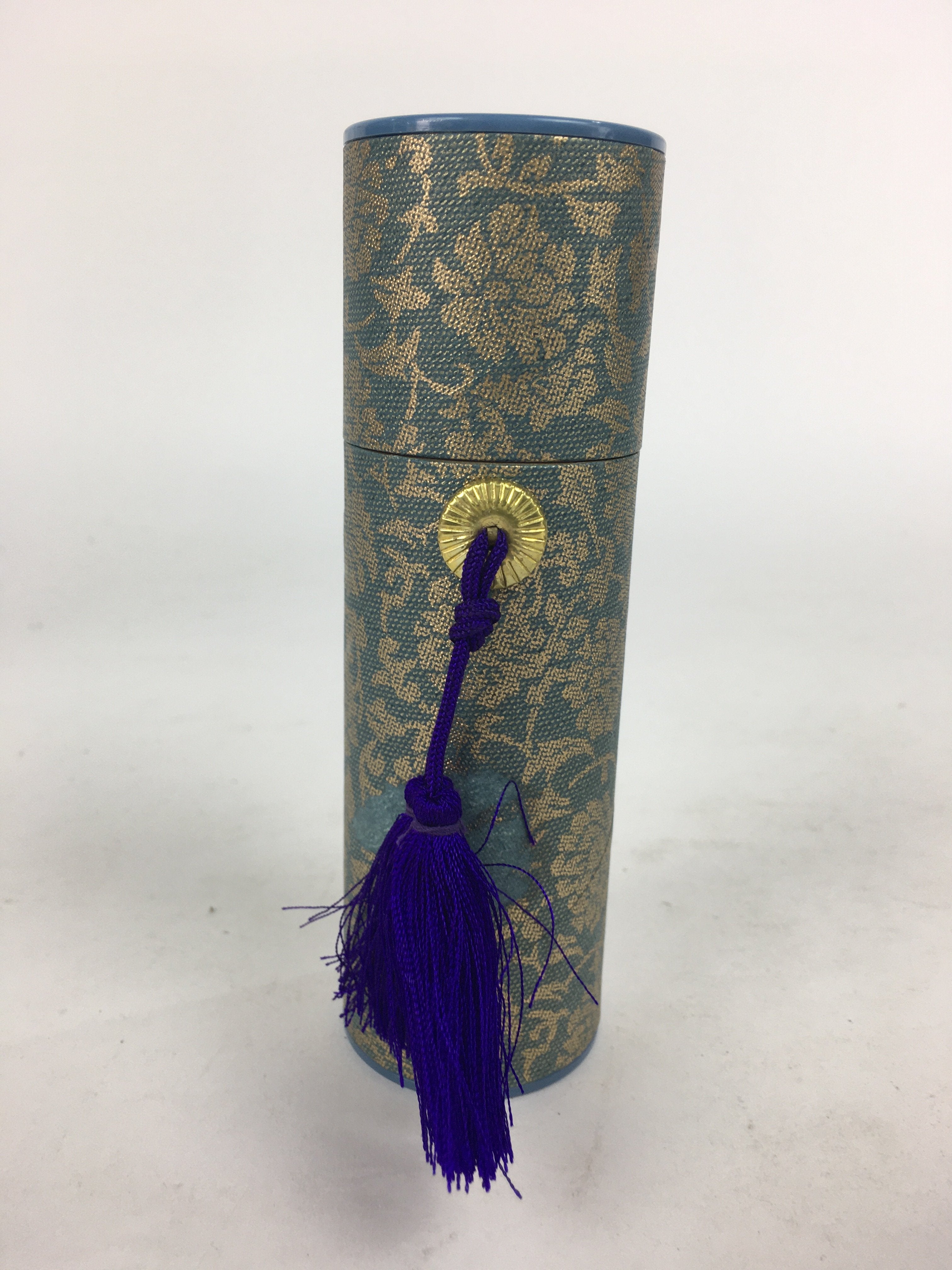 Japanese Buddhist Incense sticks Tube Case Vtg Arabesque Pattern Senko-Ire IN2