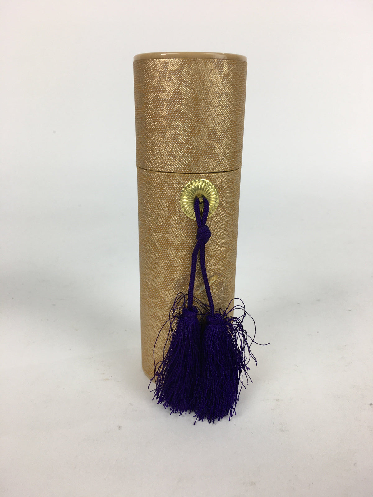 Japanese Buddhist Incense sticks Tube Case Vtg Arabesque Pattern Senko-Ire IN3