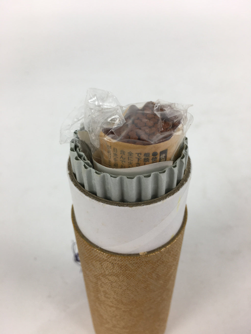Japanese Buddhist Incense sticks Tube Case Vtg Arabesque Pattern Senko-Ire IN3
