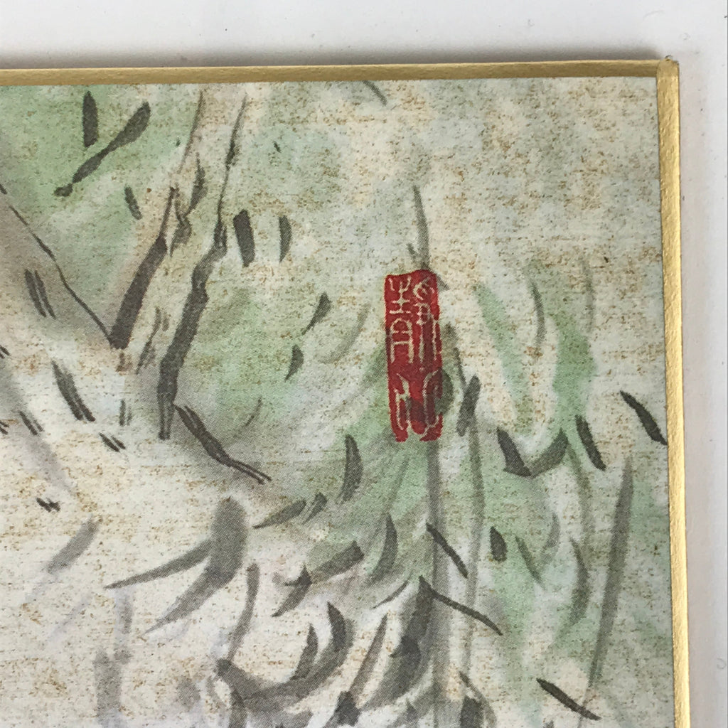 Japanese Buddhist Kannon Art Board Print Shikishi Paper Signed FL87