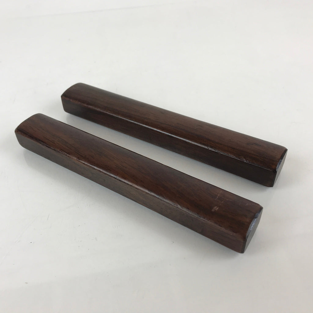 Japanese Buddhist Musical Instrument Hyoushigi Ongi Vtg Red Sandalwood BU781