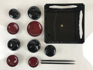 Japanese Buddhist Offering Ozen Lidded Bowls and Legged Tray Set Oryouguzen BU85