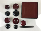 Japanese Buddhist Offering Ozen Lidded Bowls and Legged Tray Set Oryouguzen BU85