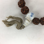 Japanese Buddhist Prayer Beads Kongo Bodhi Vtg Brown Juzu Rosary Bracelet JZ68