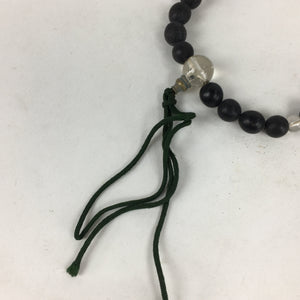 Japanese Buddhist Prayer Beads Vtg Black Beads Juzu Rosary Bracelet JZ79