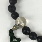 Japanese Buddhist Prayer Beads Vtg Black Beads Juzu Rosary Bracelet JZ79