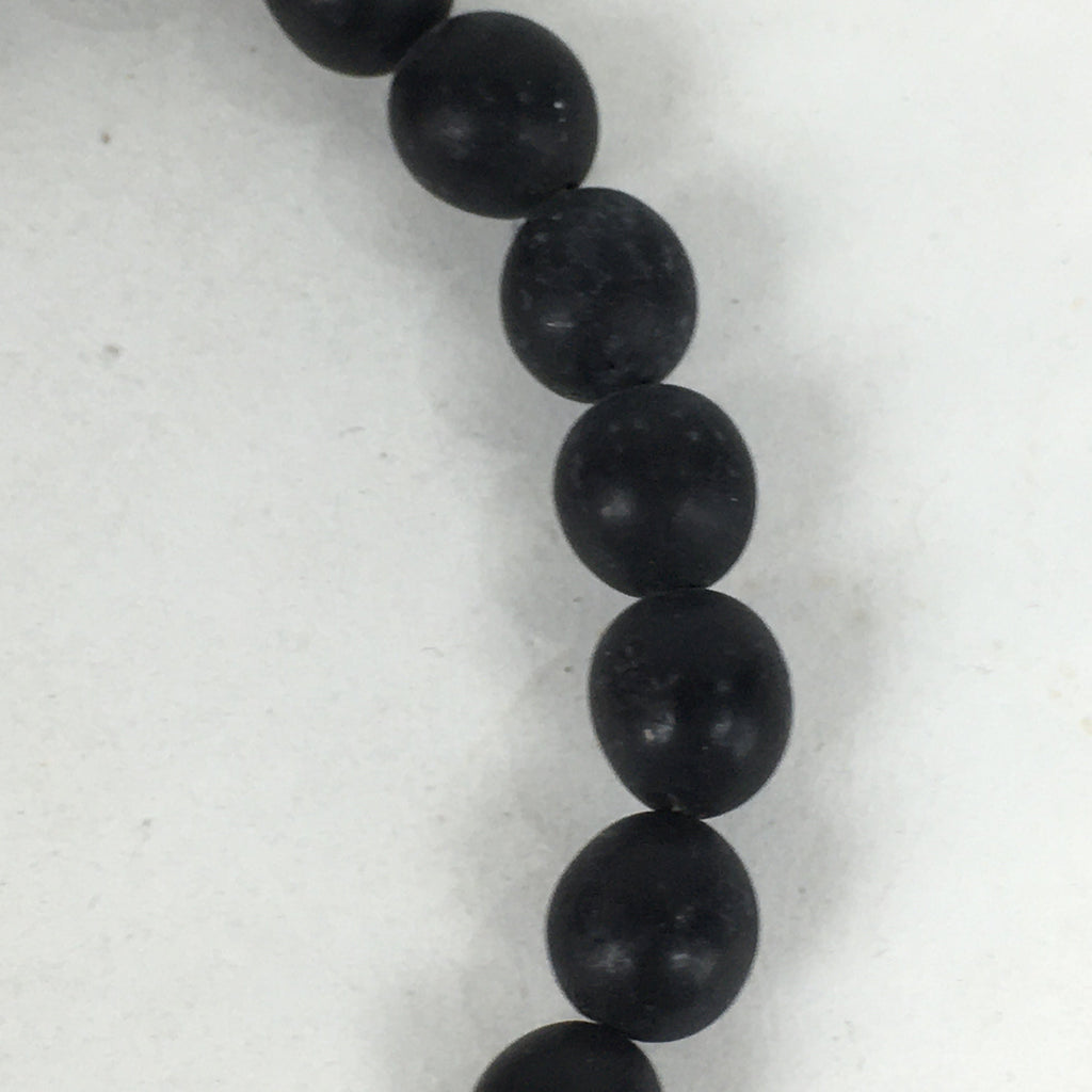 Japanese Buddhist Prayer Beads Vtg Black Beads Juzu Rosary Bracelet JZ79