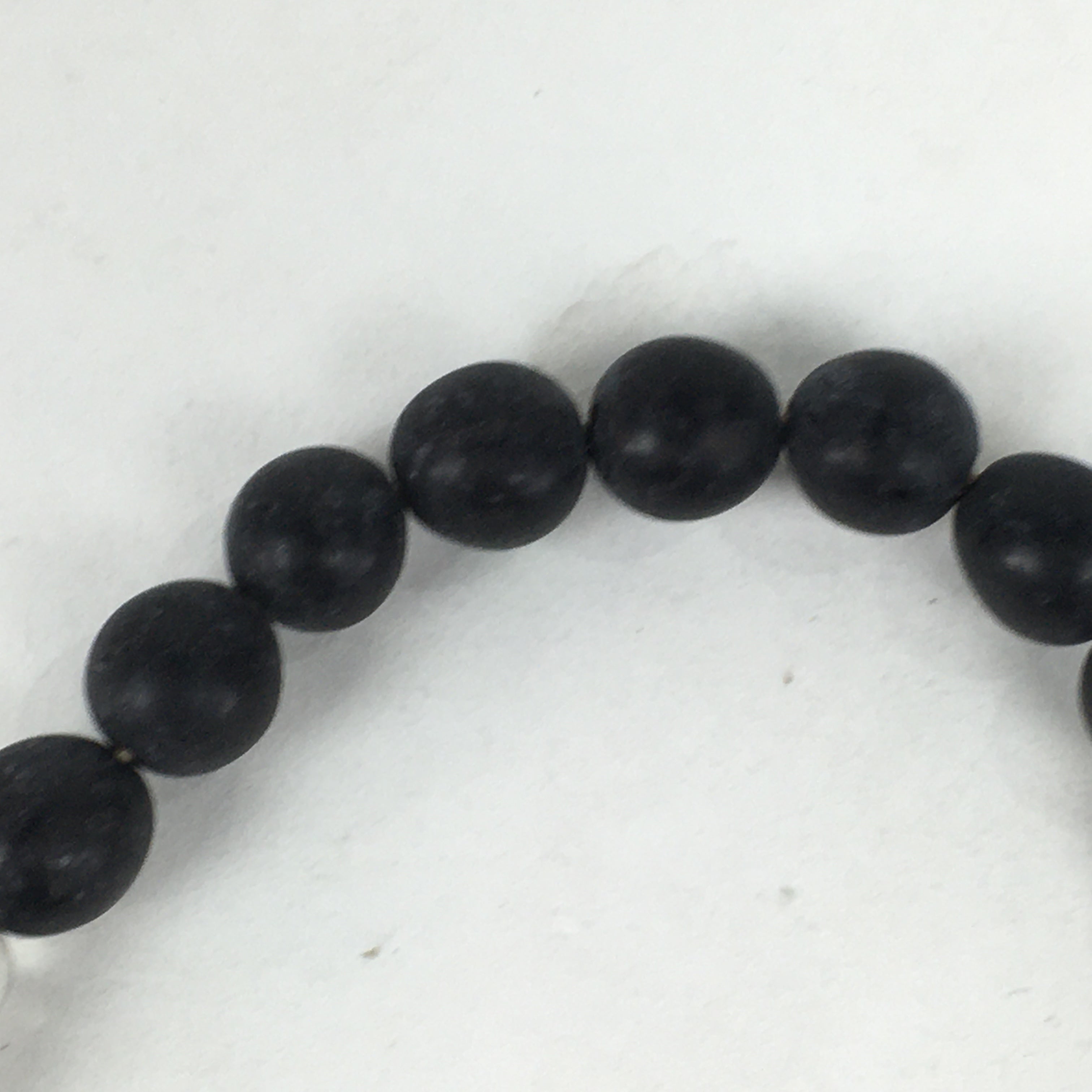 Japanese Buddhist Prayer Beads Vtg Black Beads Juzu Rosary Bracelet JZ79