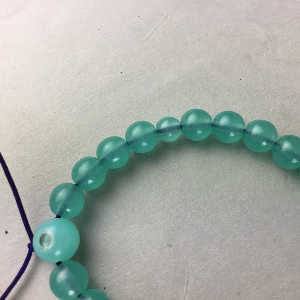 Japanese Buddhist Prayer Beads Vtg Blue Juzu Rosary Bracelet JZ44
