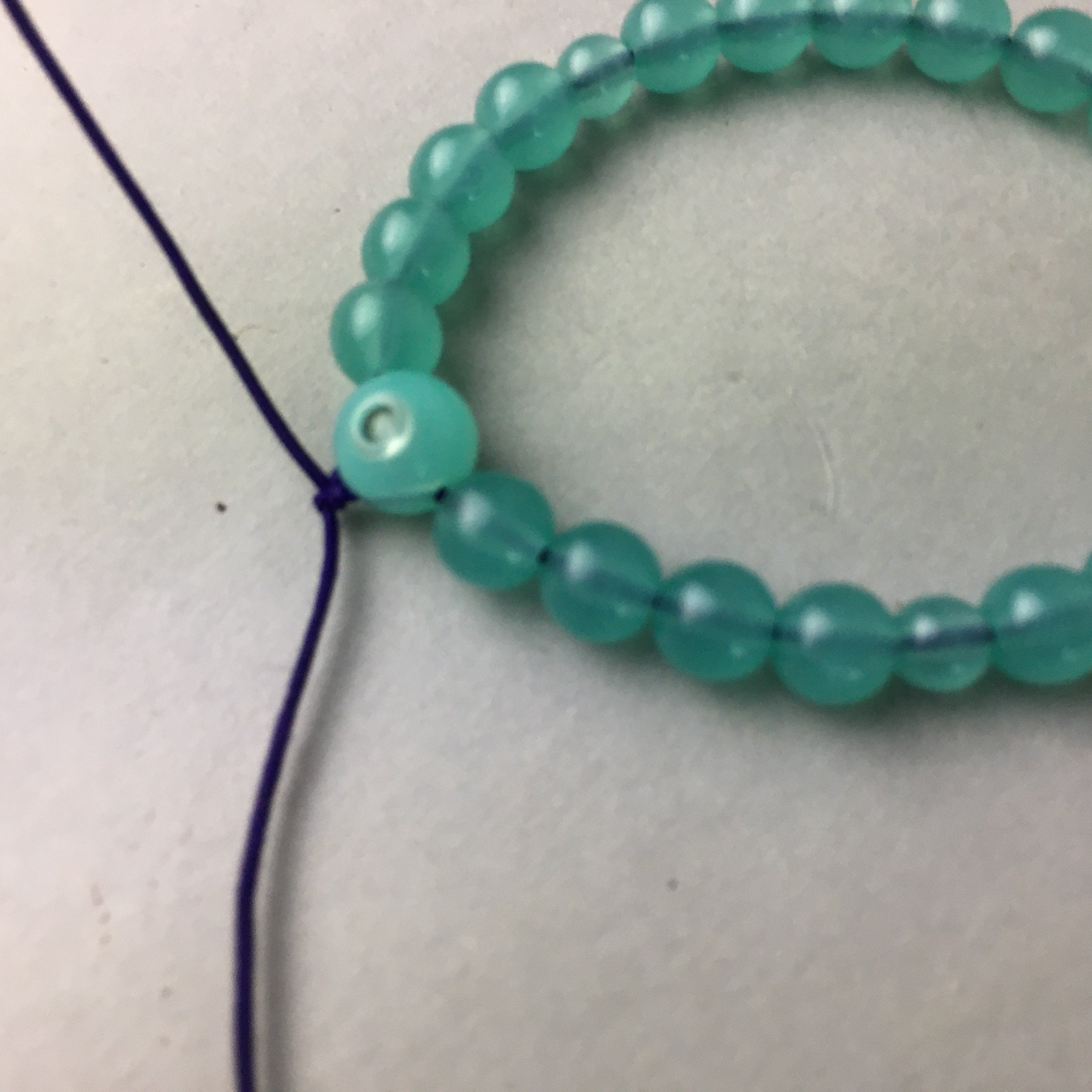 Japanese Buddhist Prayer Beads Vtg Blue Juzu Rosary Bracelet JZ44