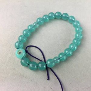 Japanese Buddhist Prayer Beads Vtg Blue Juzu Rosary Bracelet JZ44