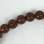 Japanese Buddhist Prayer Beads Vtg Brown Beads Juzu Rosary Bracelet JZ78