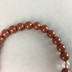 Japanese Buddhist Prayer Beads Vtg Brown Juzu Rosary Bracelet JZ31