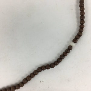 Japanese Buddhist Prayer Beads Vtg Brown Wood Beads Juzu Rosary Bracelet JZ81