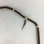 Japanese Buddhist Prayer Beads Vtg Brown Wood Beads Juzu Rosary Bracelet JZ81