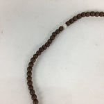 Japanese Buddhist Prayer Beads Vtg Brown Wood Beads Juzu Rosary Bracelet JZ81