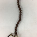 Japanese Buddhist Prayer Beads Vtg Brown Wood Beads Juzu Rosary Bracelet JZ81