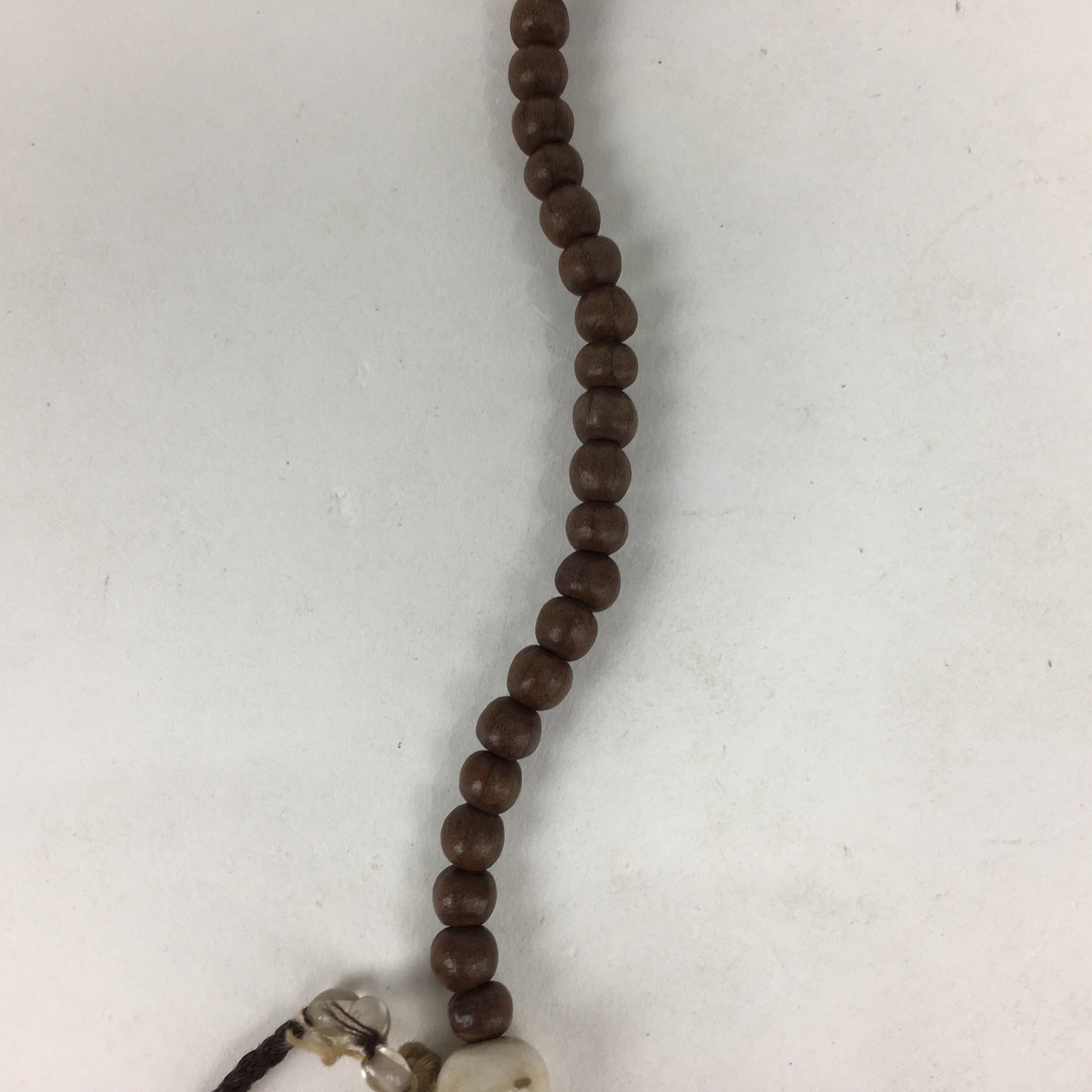 Japanese Buddhist Prayer Beads Vtg Brown Wood Beads Juzu Rosary Bracelet JZ81