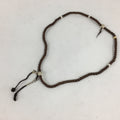 Japanese Buddhist Prayer Beads Vtg Brown Wood Beads Juzu Rosary Bracelet JZ81